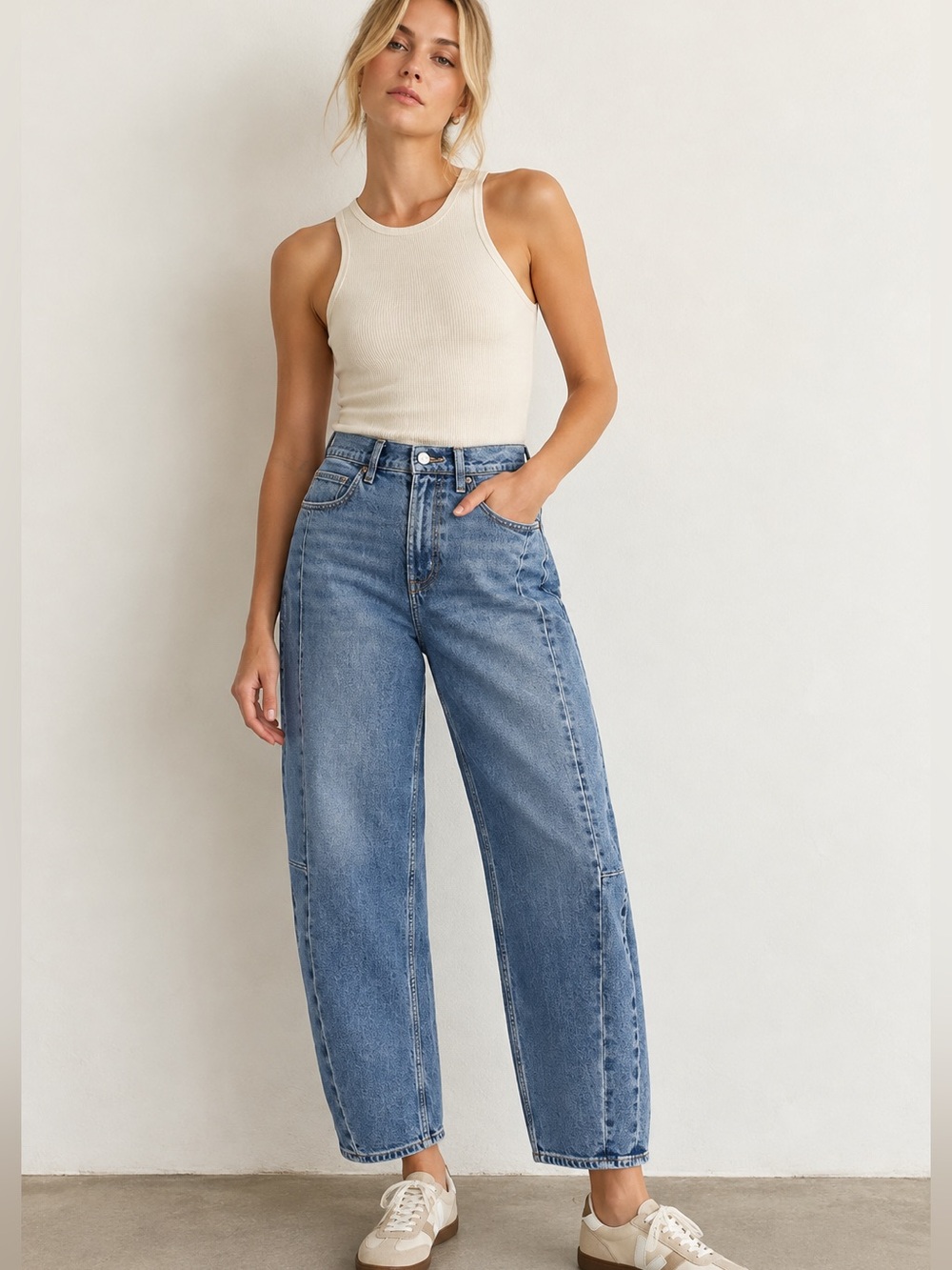 Old Navy High-Waisted Baggy Barrel Ankle Jeans Pansy Size 0 Short